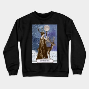 Winter Solstice Moon Goddess Crewneck Sweatshirt